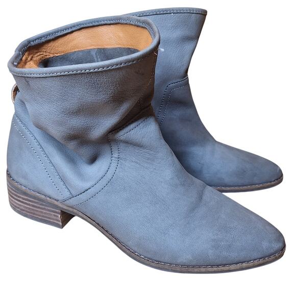 Lucky Brand Lollin stacked heel slouchy suedue ankle booties gray women's 9 - Picture 7 of 7